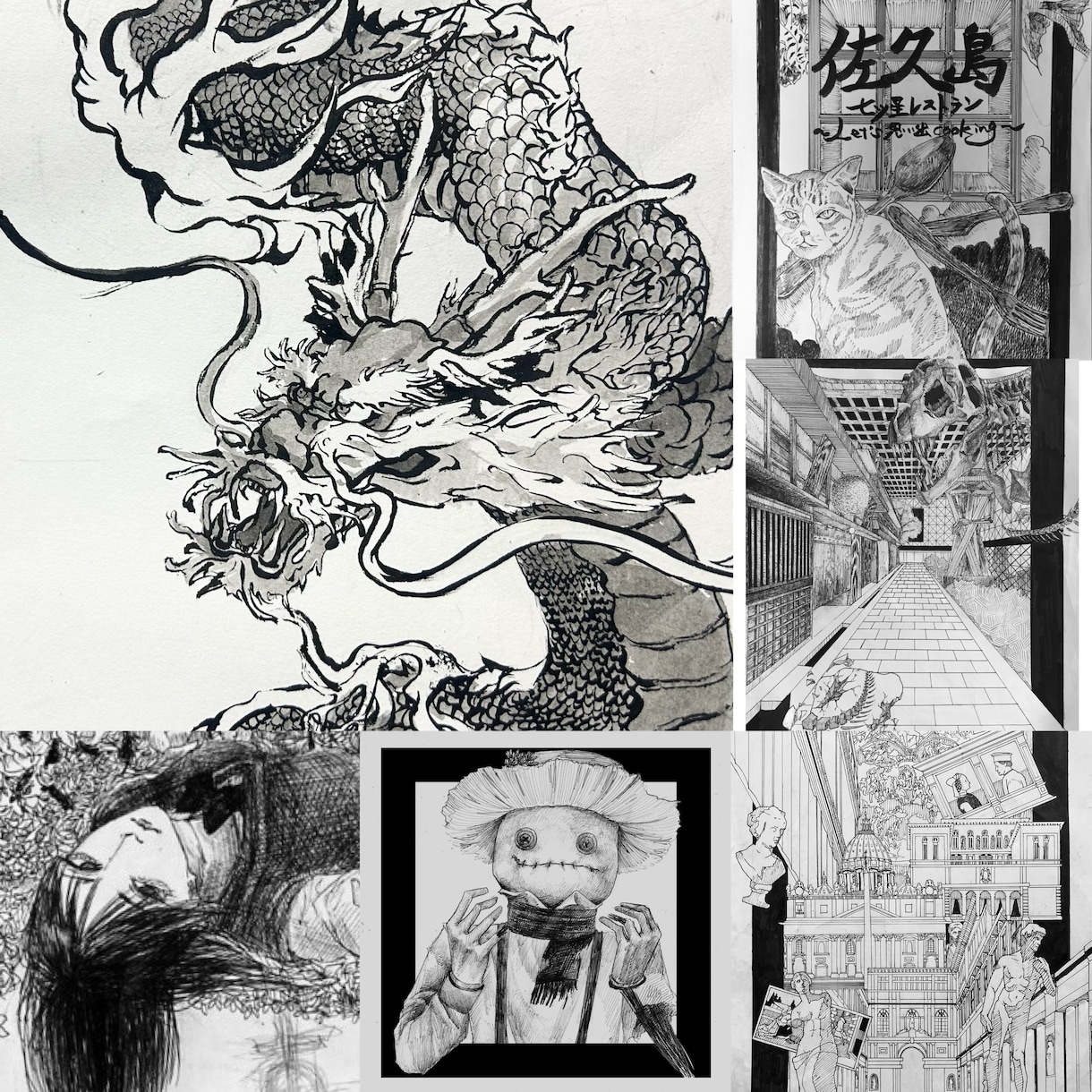 デジタルかアナログ(墨 ペン画)なんでも描きます デザイン 歌ってみたなどもおk イメージ2