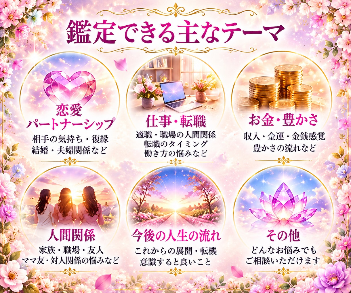 人生まるごと深く視るプレミアム鑑定をお届けします 恋愛・復縁・結婚・仕事・転職・お金・人間関係・未来まで対応 イメージ4