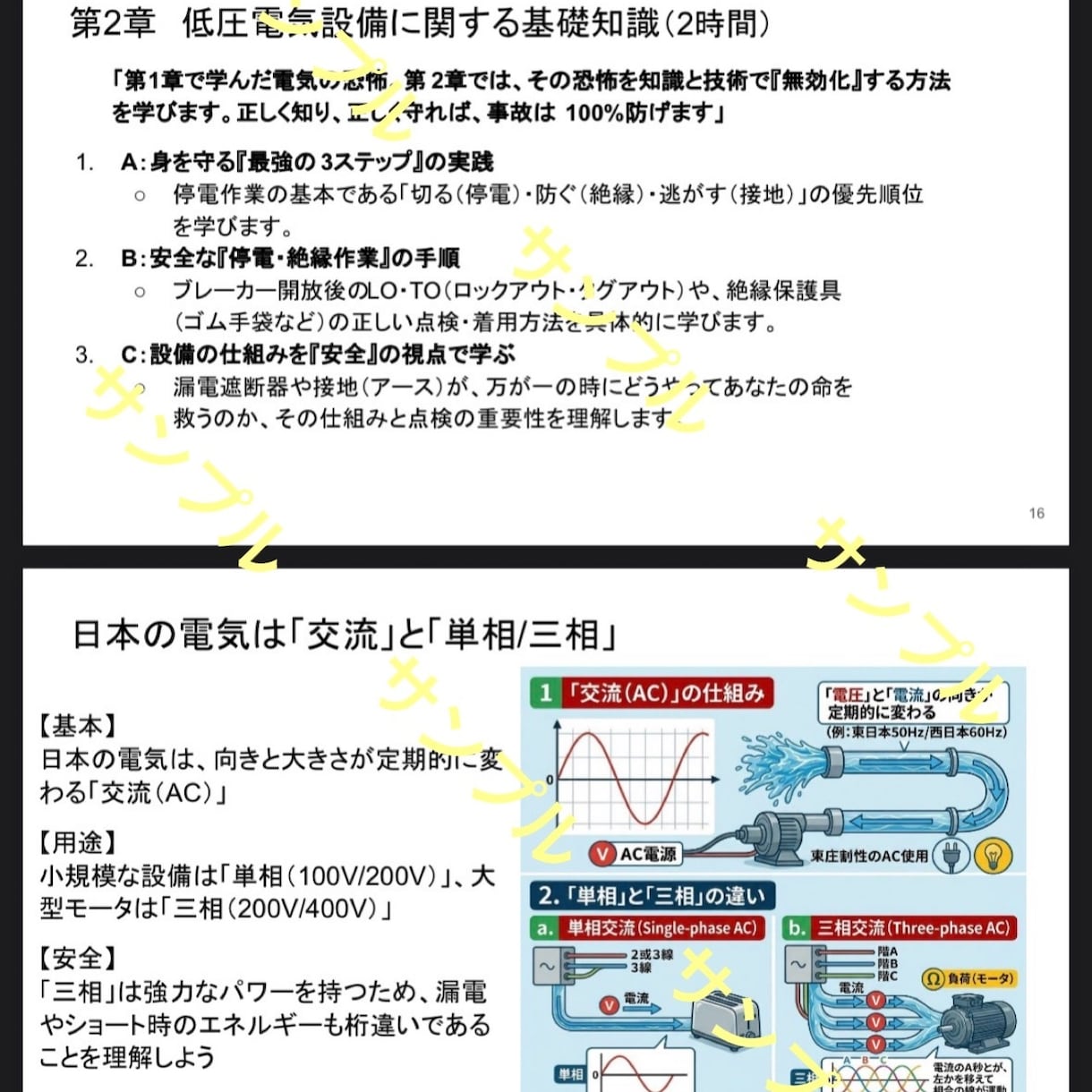 低圧電気特別教育テキスト・スライド資料作成します 労働安全衛生法に基づく特別教育に完全対応！社内研修の内製化に イメージ5