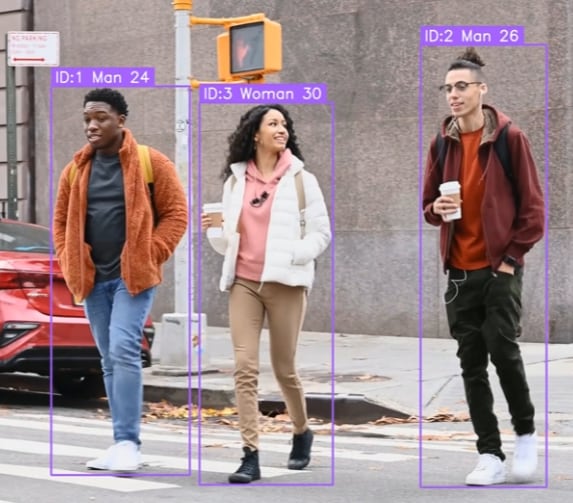 AIで店舗前の通行人を性別・年代別に自動計測します 現役のAI研究者が最新モデルで動画を分析。出店調査や販促に。 イメージ1