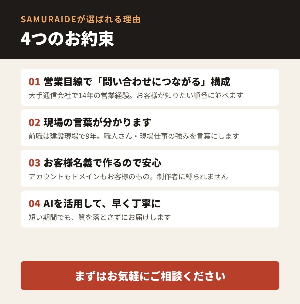 丸投げOK！集客を意識したHPを作りますます Wixで作成｜スマホ対応・5ページ・文章作りもお任せ イメージ7