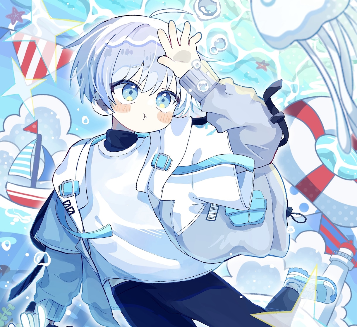 全てお任せ！ポップでごちゃっと可愛い1枚絵描きます ポーズや構図等全てお任せしたい…そんな方々にオススメです！ イメージ1
