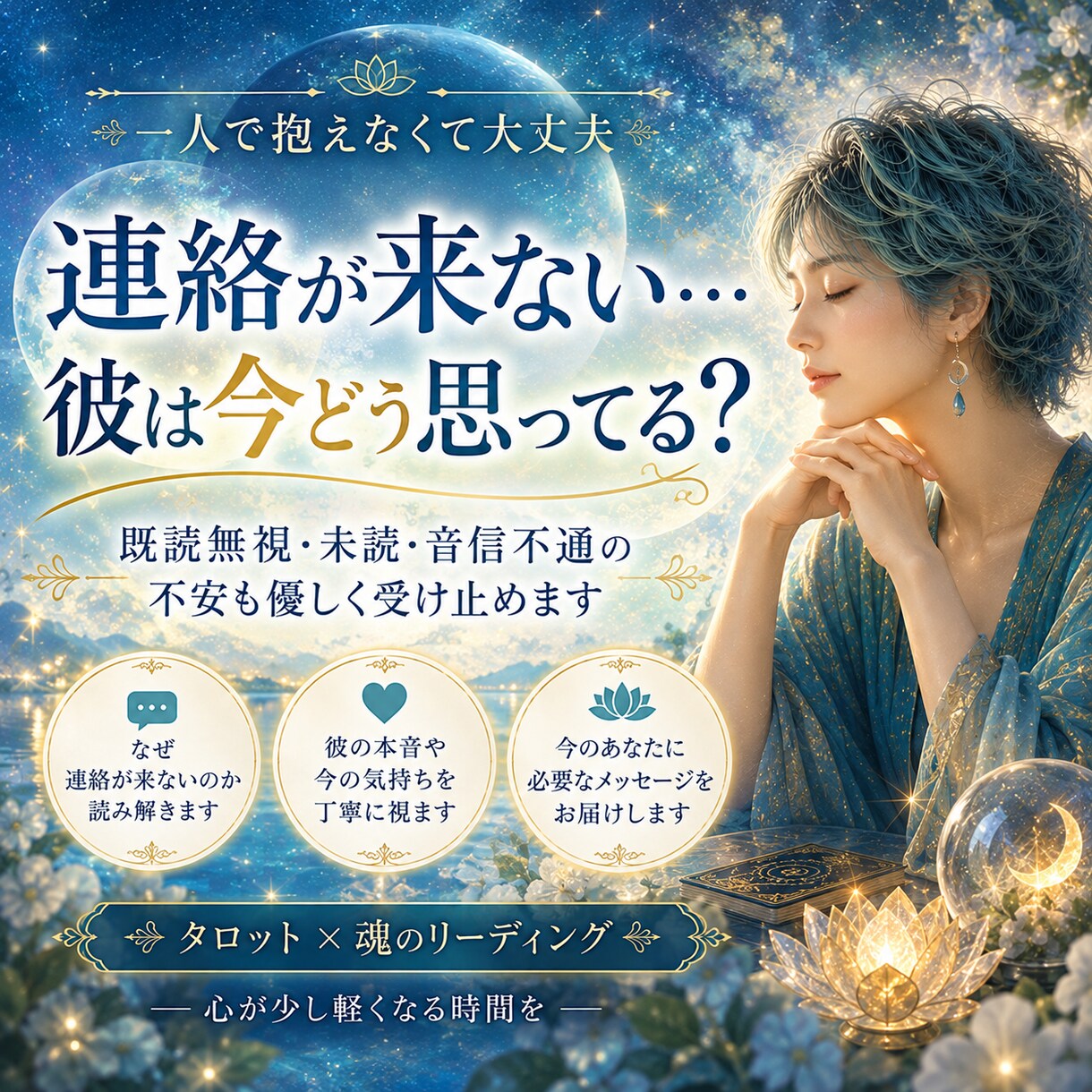 連絡が来ない彼の今の気持ちを読み解きます ✨既読無視・未読・音信不通の不安も優しく受け止めます✨ イメージ1