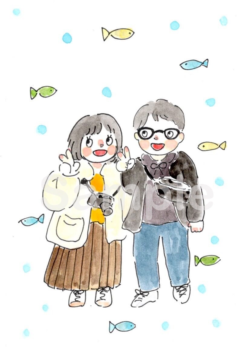 全身）ゆるくてかわいい雰囲気似顔絵を描きます ♡写真をもとに描くので思い出づくりやプレゼントにもおすすめ！ イメージ2