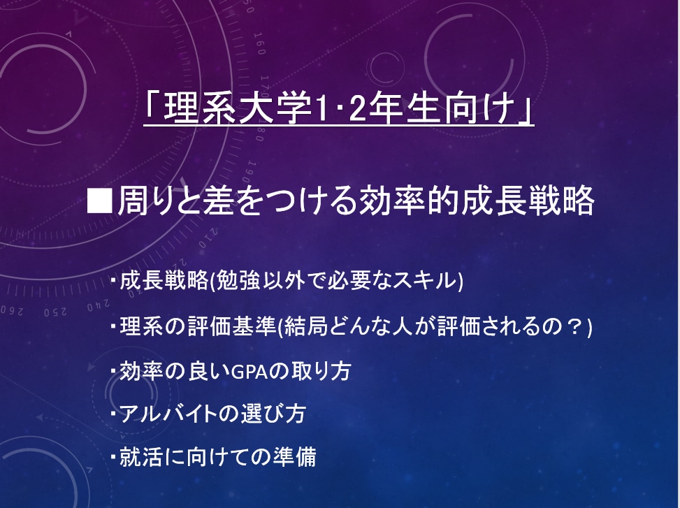 理系大学1･2年生向け　【理系の勝ち方】教えます 理系専攻で周りと差をつけたい大学生　効率的な成長戦略を伝授! イメージ1