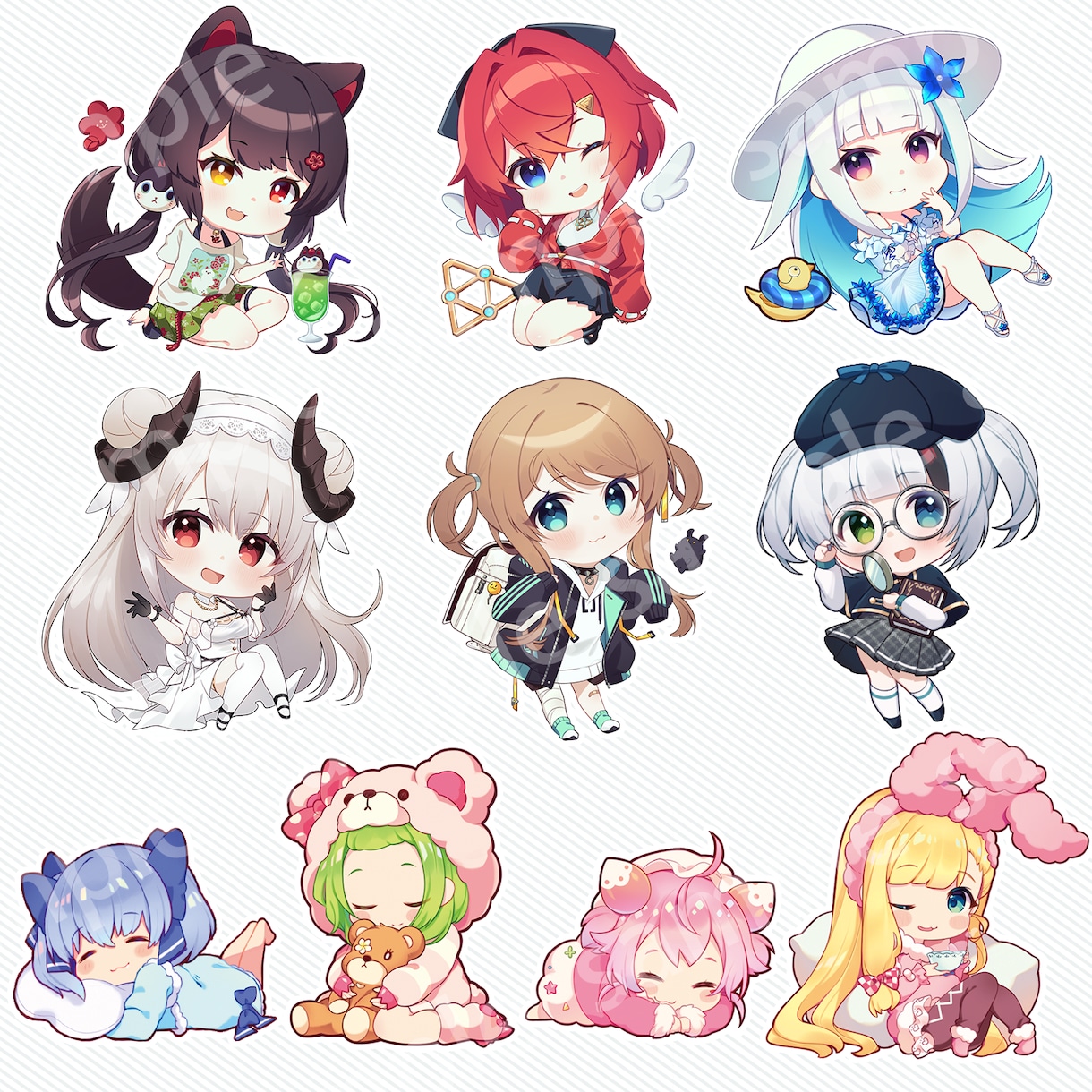 商用利用◎ミニキャラ制作します 【可愛いデフォルメイラスト】グッズや動画素材などに！ イメージ5