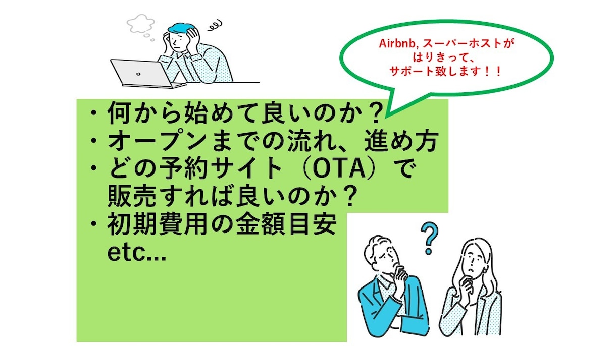 民泊、ホテル開業支援、事前相談等をサポートします 運営実績あり、スーパーホストの取得、収支リスト作成致します イメージ2
