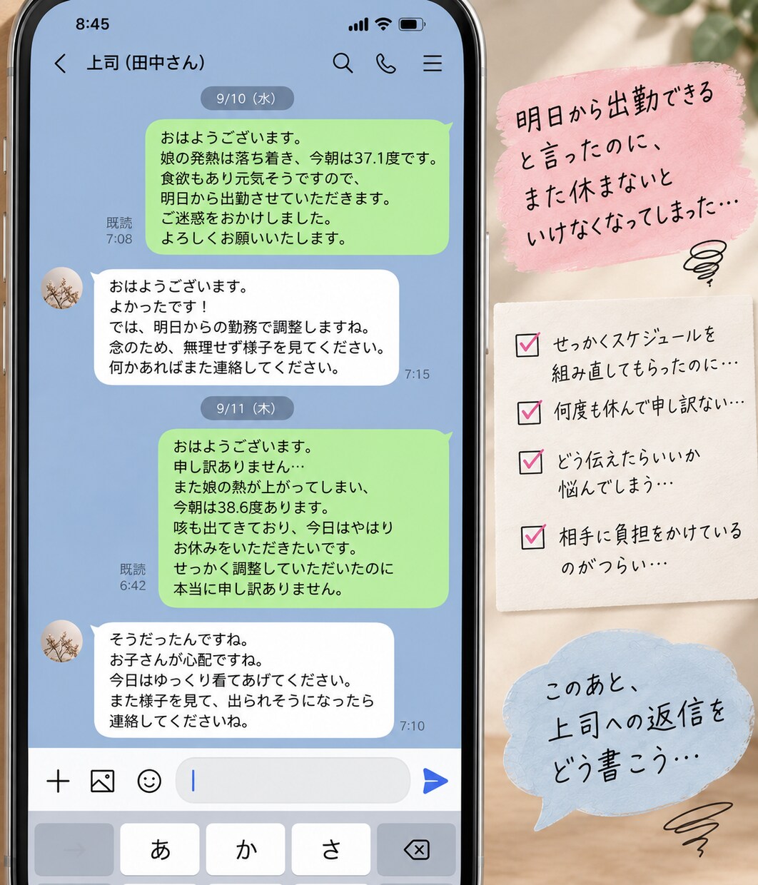 言いたいことを相手に伝わる文章にします まとまっていないメモから、伝わる文章に整えます。 イメージ7