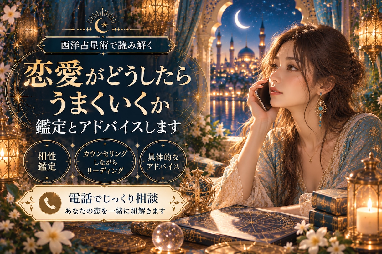 恋愛がどうしたらうまくいくか鑑定とアドバイスします 西洋占星術の相性鑑定、リーディング、カウンセリングします♪ イメージ1