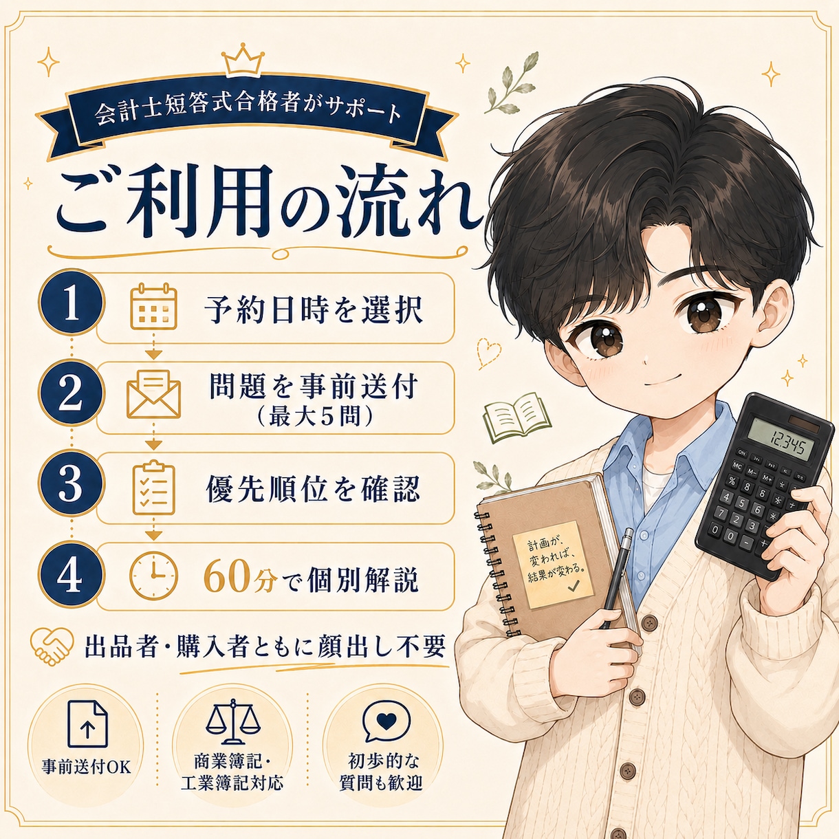 日商簿記2級の分からない問題を60分で解説します 公認会計士試験短答式合格｜家庭教師歴5年の個別指導 イメージ3