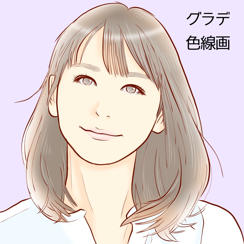 好まれる綺麗なグラデ似顔絵イラストを描きます ゆるふわで、おしゃれかわいいイラスト似顔絵です！ イメージ2
