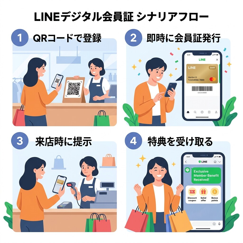 LINEのみで完結するデジタル会員証を作成します 紙カード不要！LINEだけで会員管理を完結できます イメージ4