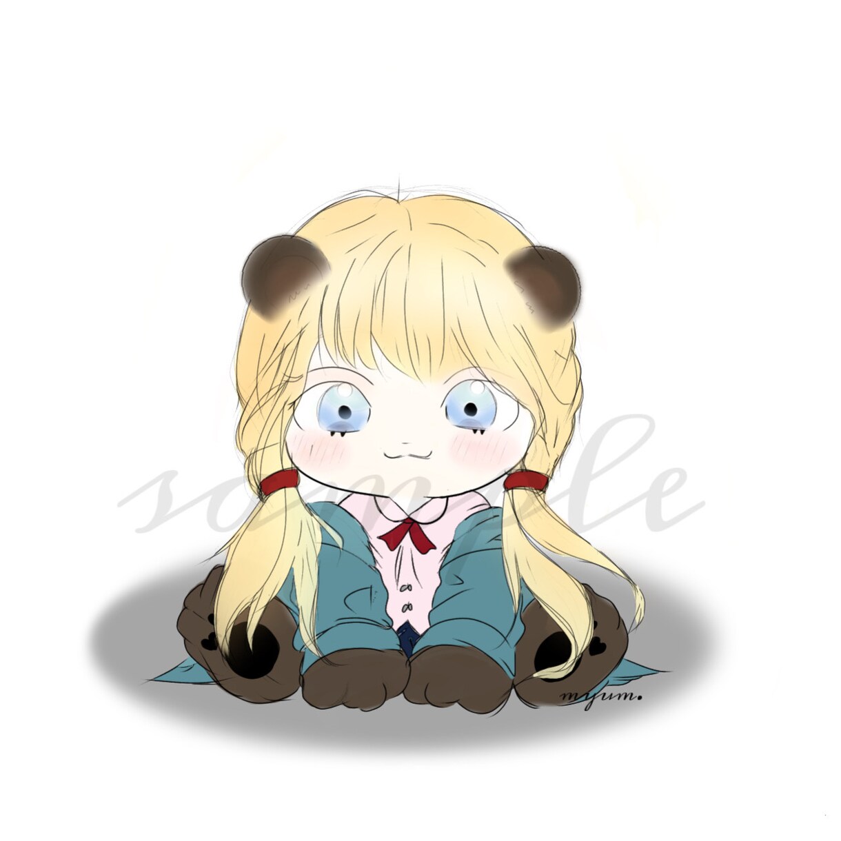 snsで使用できるミニキャラの作成を致します 淡くて可愛いテイストのイラストが得意です！ イメージ5