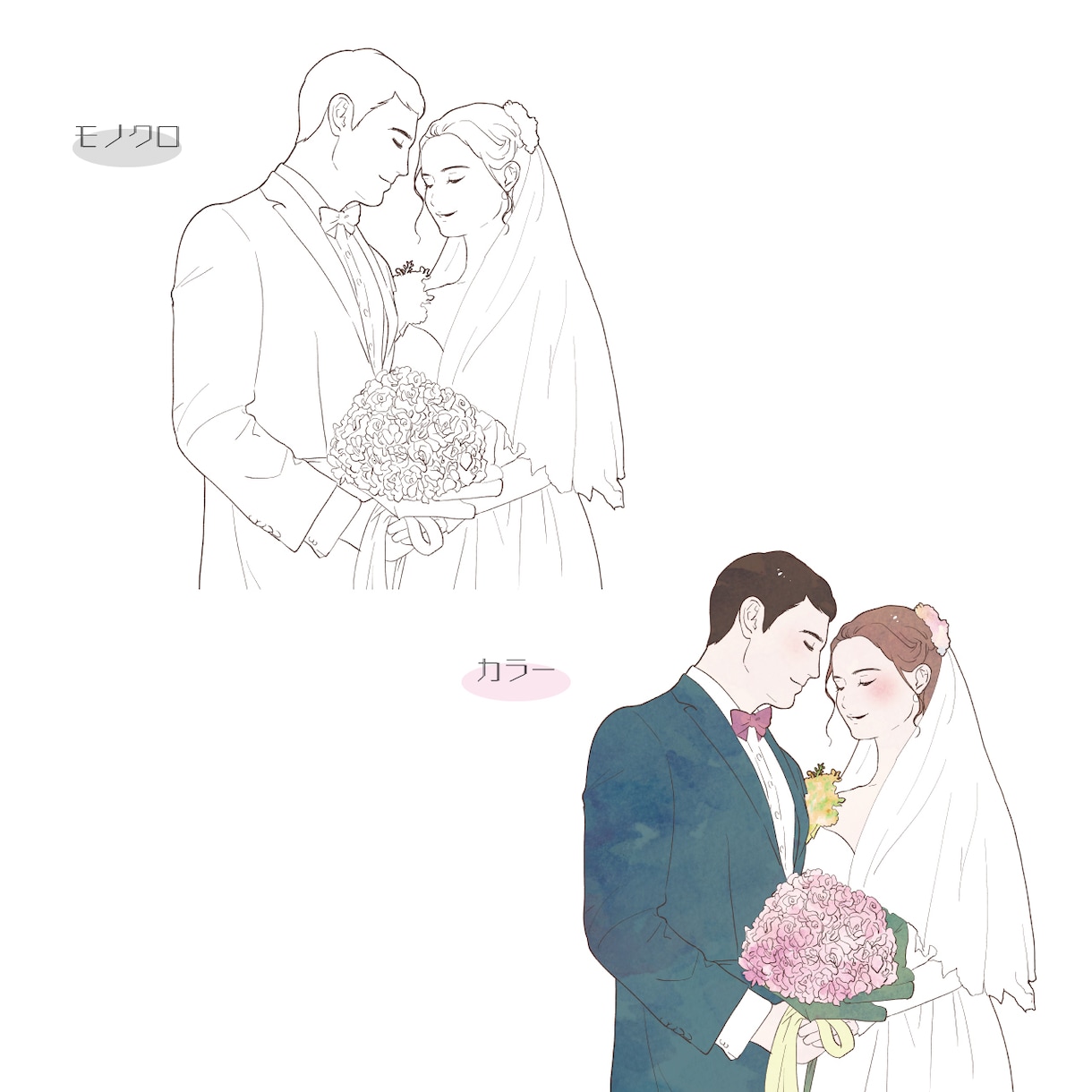 シンプルでやさしいタッチの似顔絵描きます ◎結婚式や誕生日などの記念日に◎家族・子供・赤ちゃん・ペット イメージ7