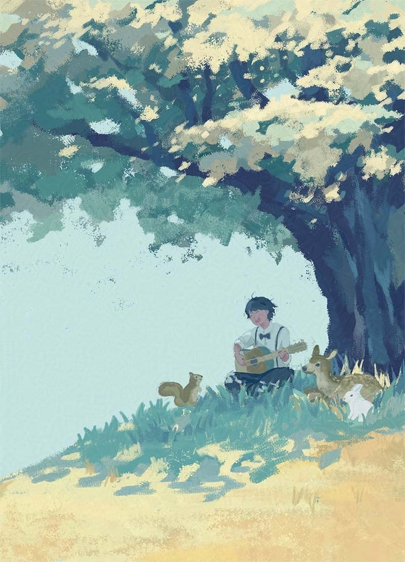 絵本のような背景有りイラスト描きます 配信用の背景・サムネイル画像に！ イメージ3