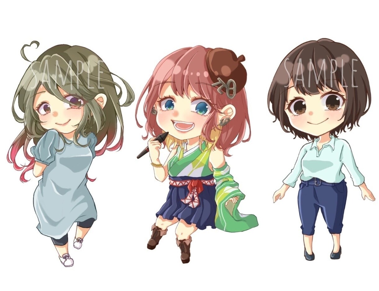 ポップかわいい！親しみある好印象ちびキャラ描きます デフォルメのアイコン、ブログ、YouTube、グッズなどに！ イメージ2