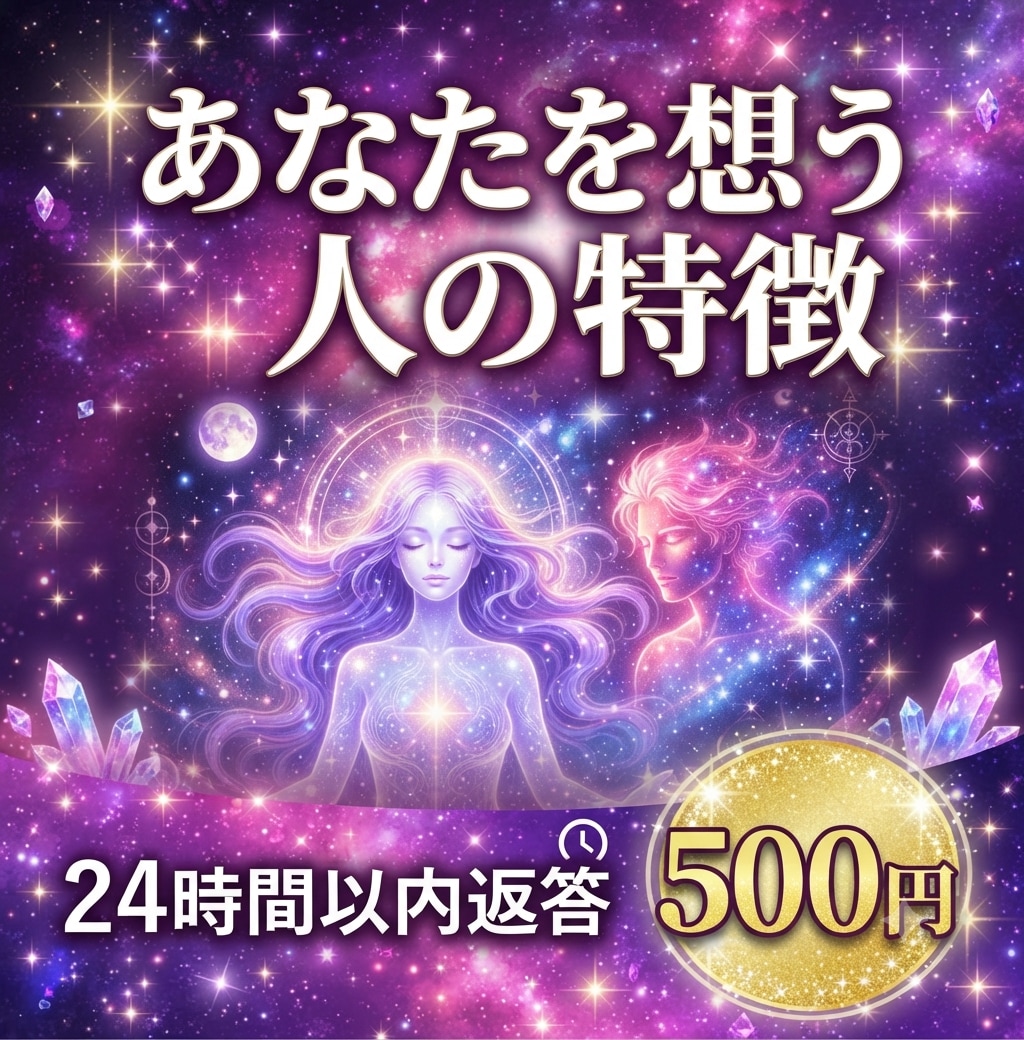 ワンコイン☆あなたを想う人の特徴を伝えます 24時間以内！気付いてないだけで実は近くにいる？ イメージ1