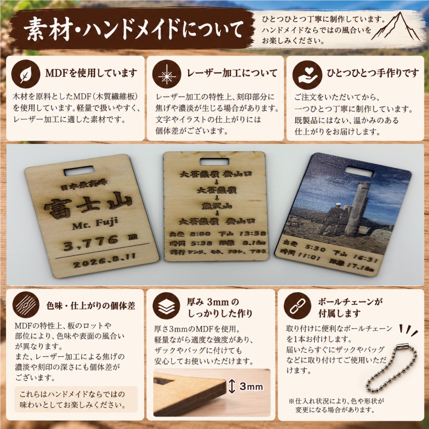 登頂記念の木札をオーダーメイドで制作します 登った山と思い出を、世界にひとつの木札に イメージ9