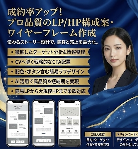 LP・HPのワイヤーフレーム・構成案を作成します 伝わる構成設計で、LPやHPの設計をサポート！ イメージ1
