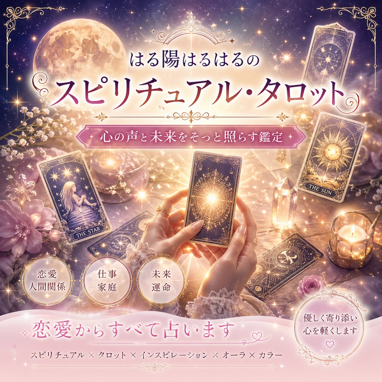 心の声と未来を優しく読み解きます 恋愛・人間関係・仕事・お悩みまで丁寧に鑑定します。 イメージ2