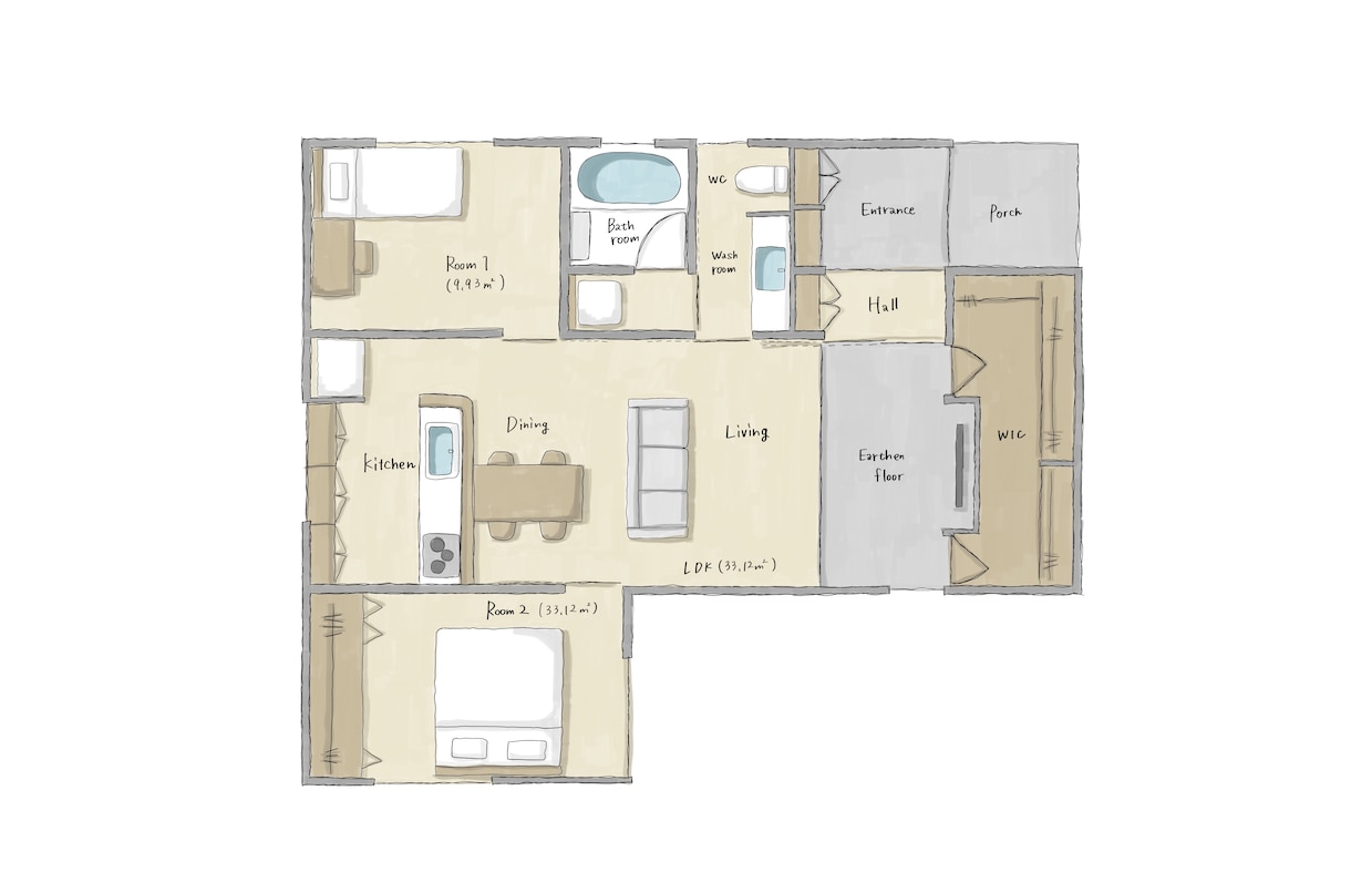 マンション、住宅の手書き間取り図描きます マイホームを思い出に残したい方、プレゼンやwebにも！ イメージ5