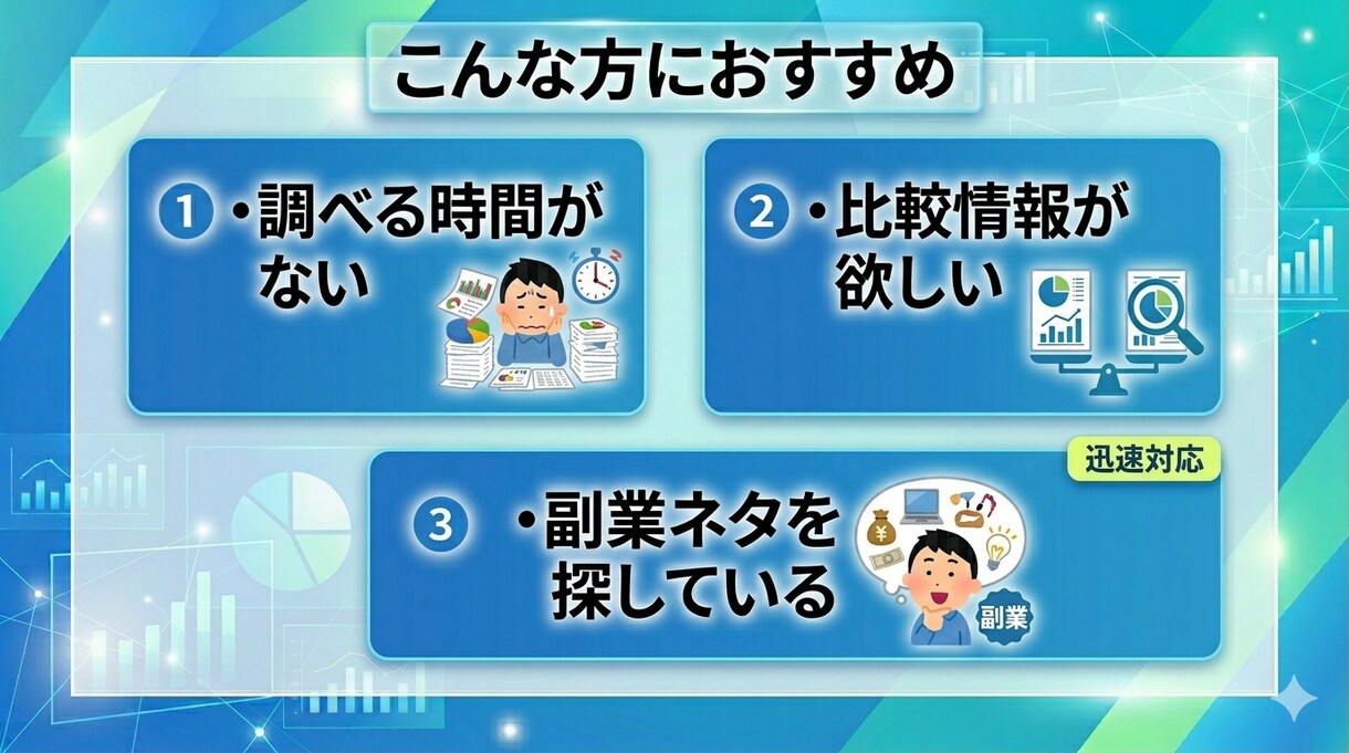 競合リサーチ・市場調査を代行します 副業・商品調査・市場分析に対応します イメージ3