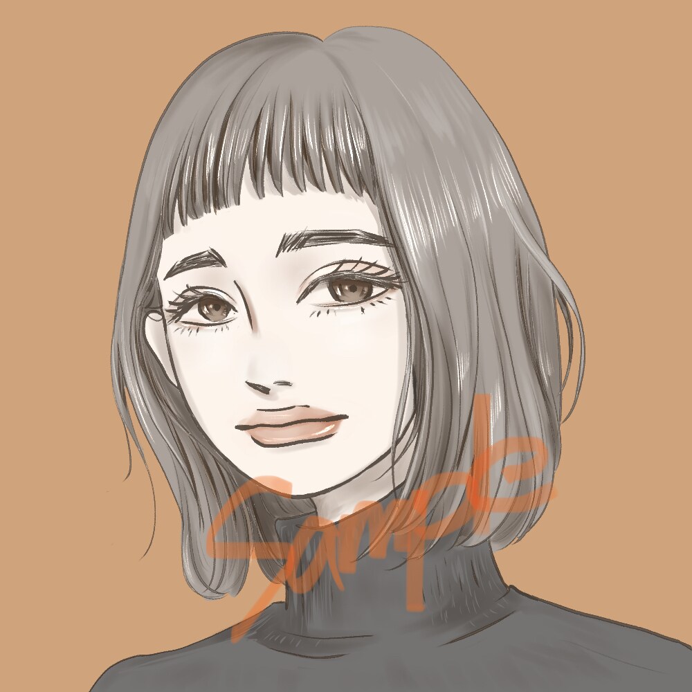 おしゃれなアイコンイラスト描きます 写真を元に、雰囲気のあるアイコン用イラストを作成します。 イメージ1