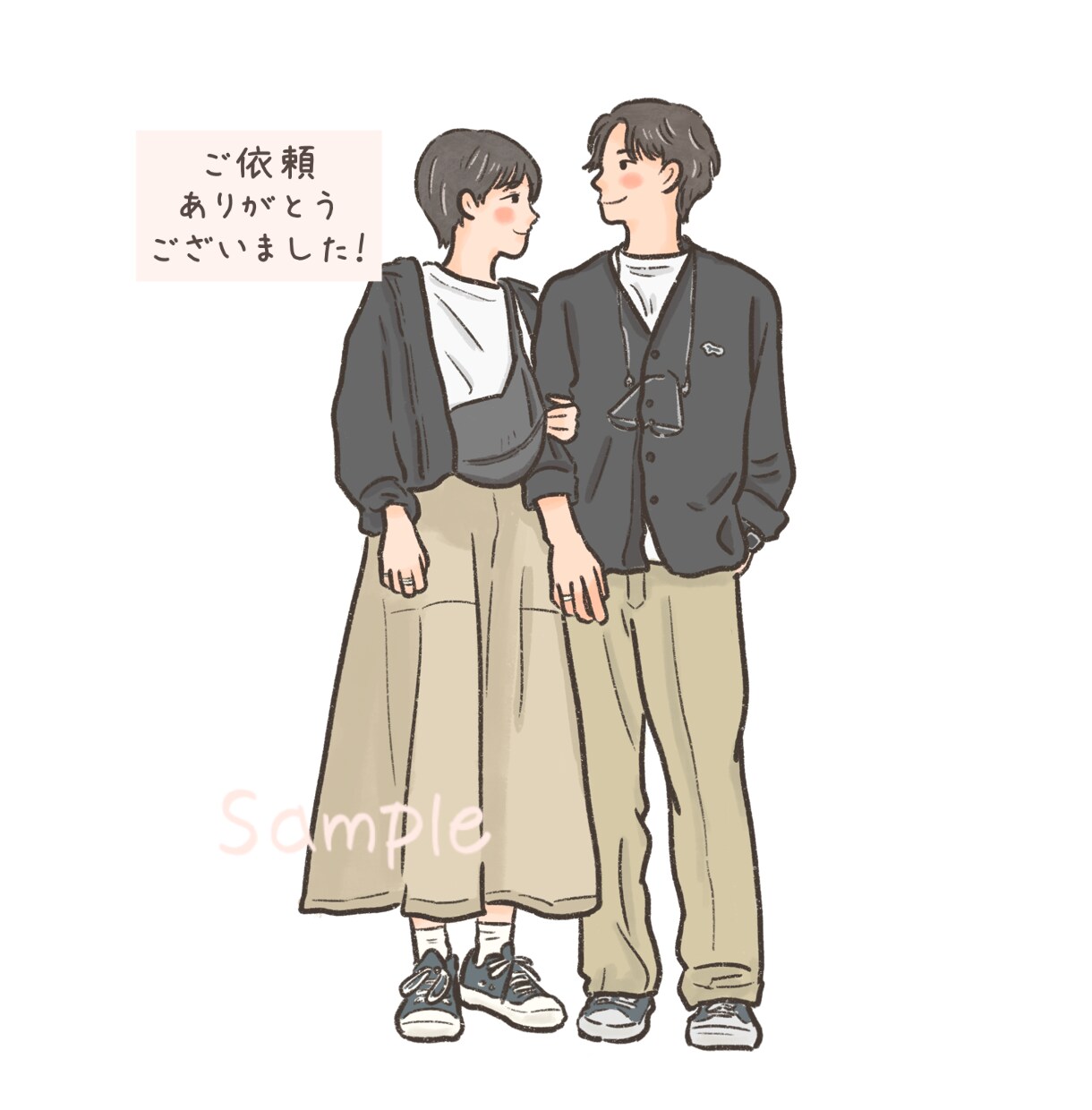 商用可◎おしゃれかわいい似顔絵イラストを描きます SNSアイコンやご家族、お子様のプレゼント、記念日などに♩ イメージ5