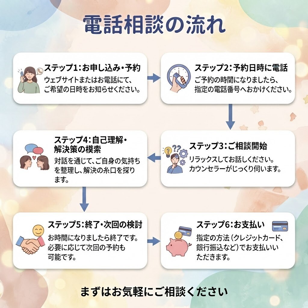 学生・社会人のお悩みを電話で丁寧に聞きます 夜も対応可。学生・社会人専門の聞き役です イメージ5