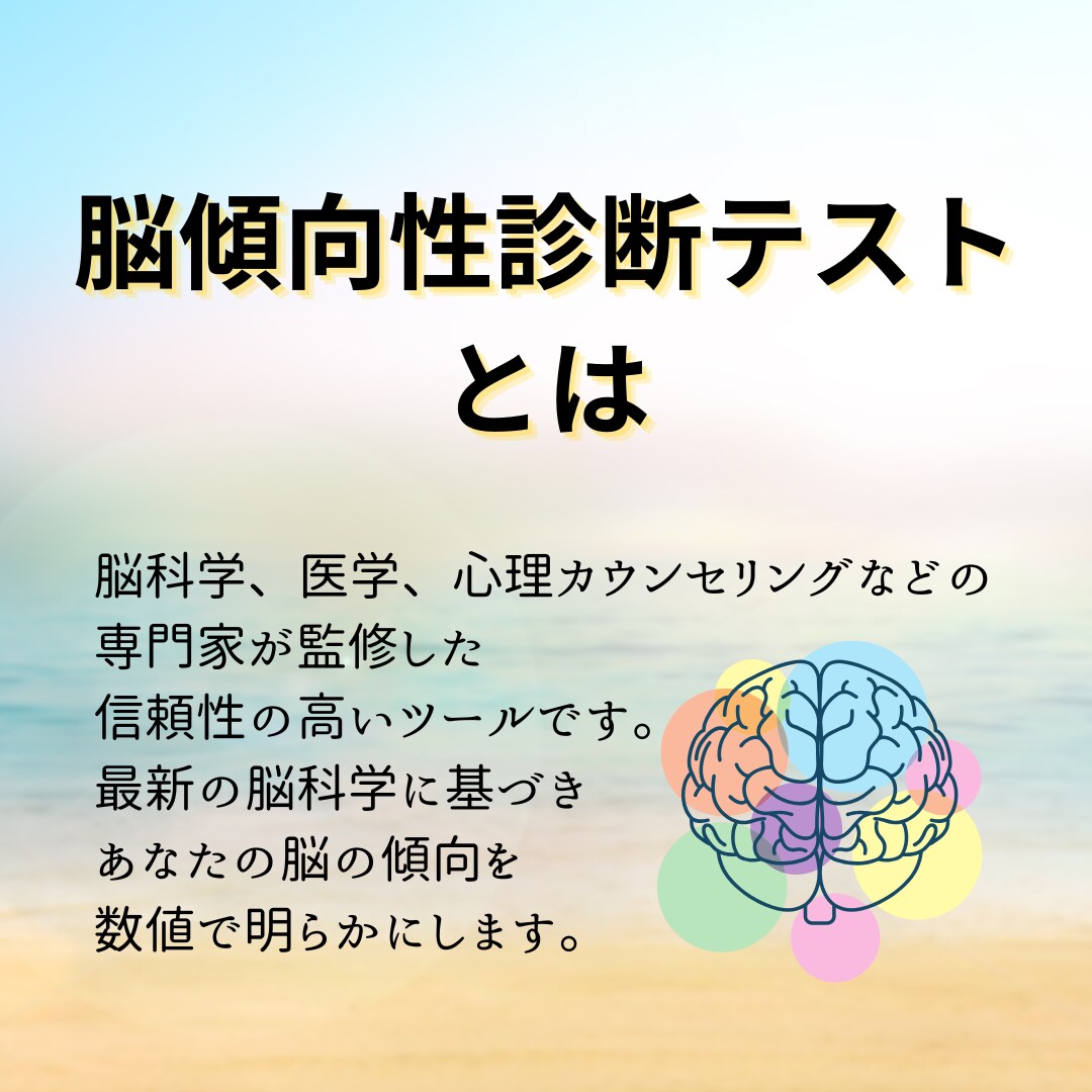 あなたの本当の「得意」を見つけます 脳科学にもとづくテストと解析であなたの脳傾向が分かります イメージ4