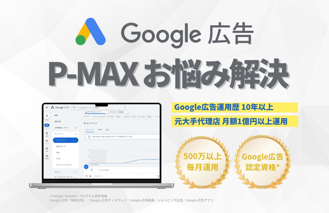 Google広告P-MAX専門でサポートします P-MAXキャンペーン、思ったより難しい…そんな方は必見 イメージ1