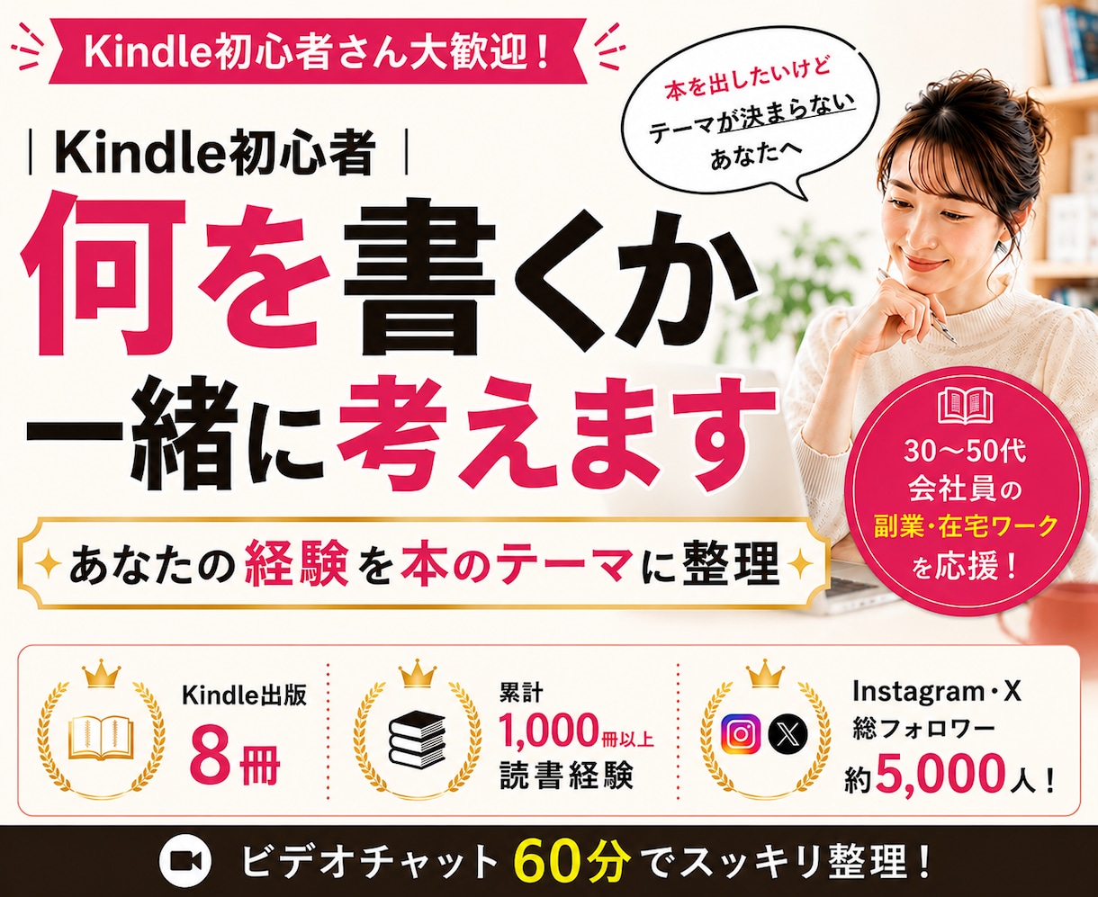 Kindle初心者｜何を書くか一緒に考えます あなたの経験を本のテーマに整理 イメージ1