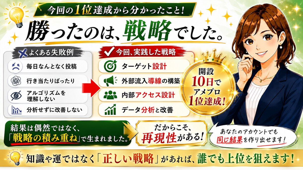 アメブロ開設10日で1位達成！国内アクセスUPます 国内アクセス増加で認知拡大をサポート イメージ6