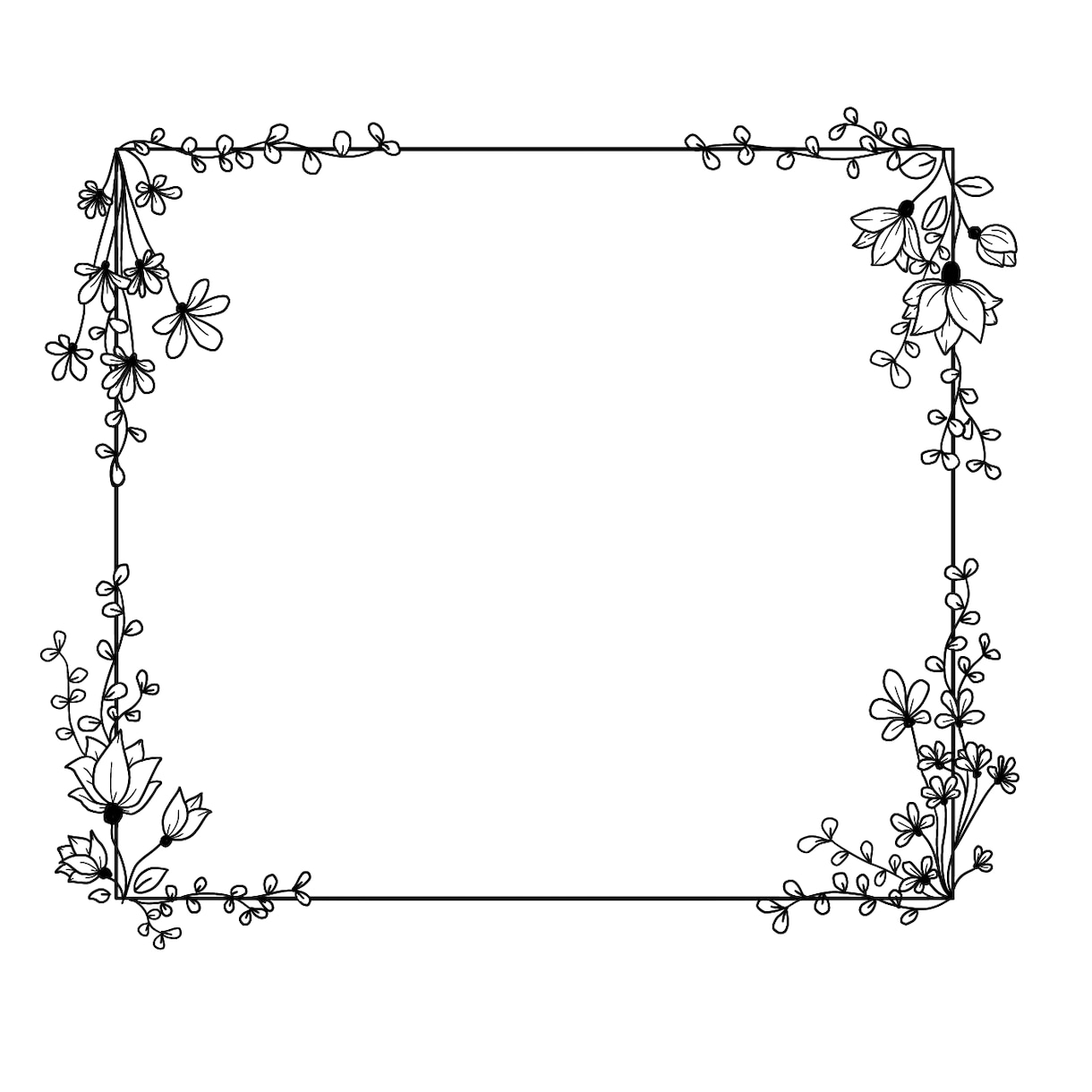 おしゃれなお花のフレームイラストを制作致します エレガントなデザインのフラワーフレームイラストです！ イメージ5