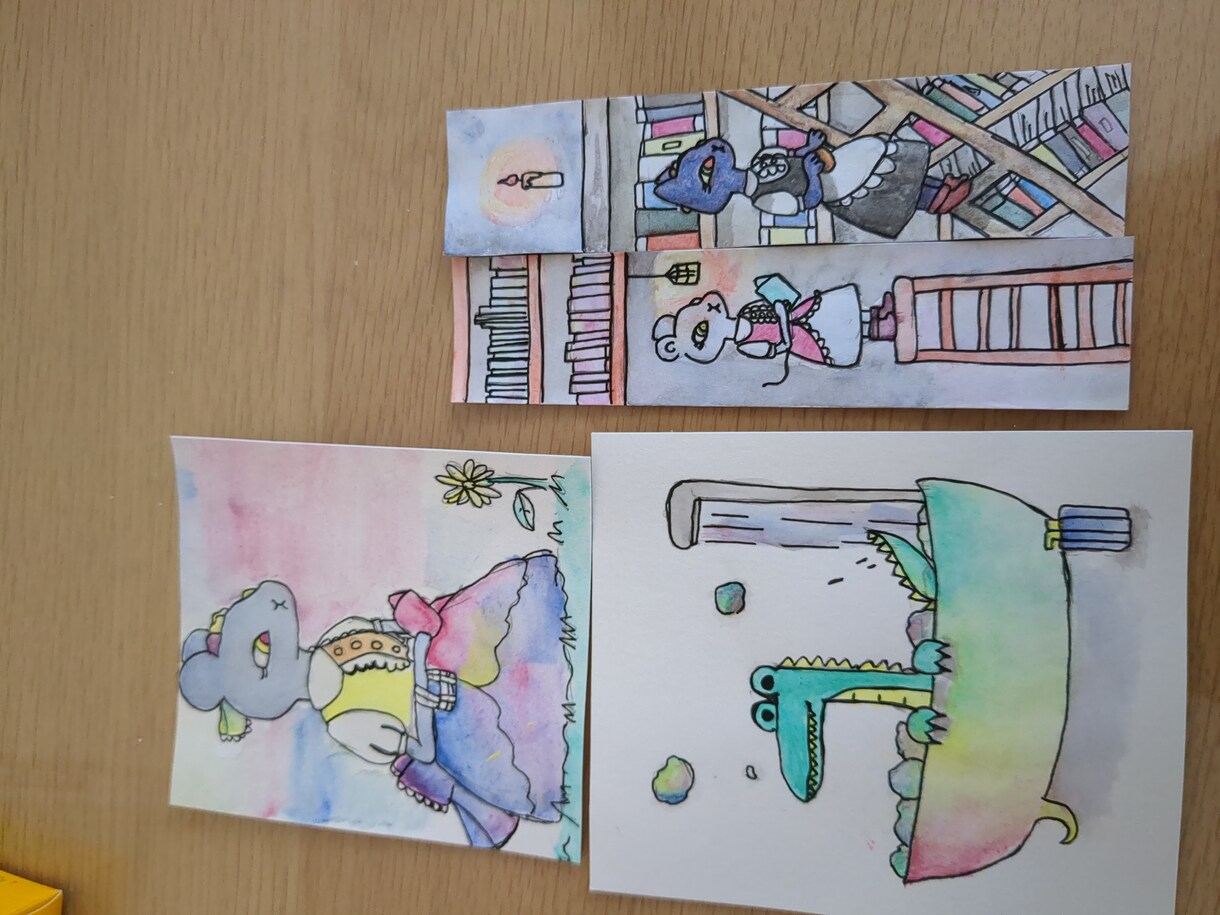 1回3枚不思議イラスト描いています アナログで可愛い不思議動物イラスト イメージ1