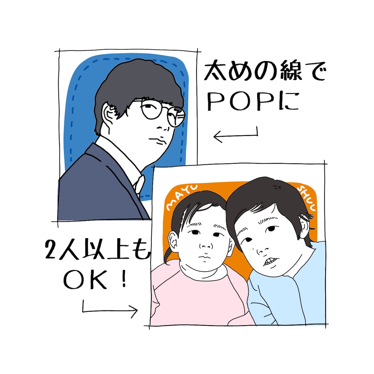 シンプルでオシャレな似顔絵作成します 商用利用OK！SNSアイコンや友人へのプレゼントに！ イメージ2