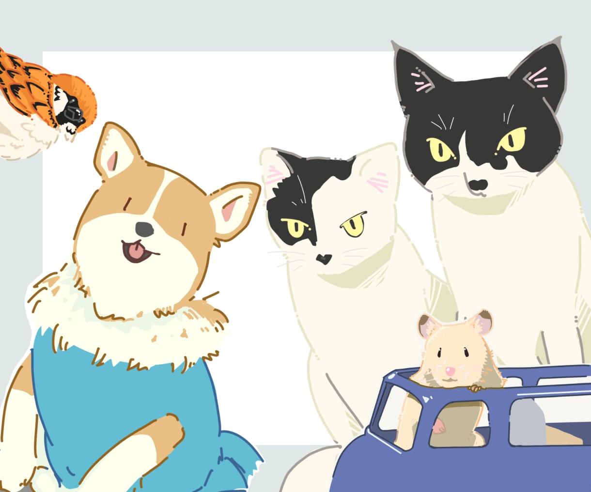 ペットや動物の似顔絵をゆるーいタッチで描きます SNSアイコンやうちのコグッズを作りたい方に！ イメージ1
