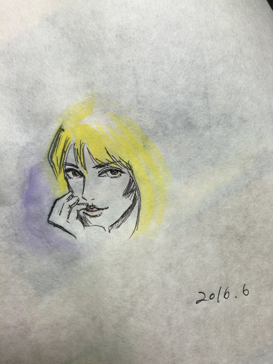 水彩絵の具で柔らかい手描きの似顔絵作成します。 イメージ3