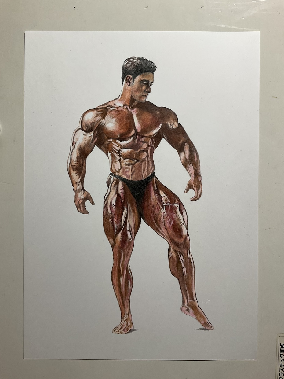 貴方のシェイプアップした身体を描きます A３サイズのケント紙に色鉛筆で写真を元にリアルに描きます。 イメージ2