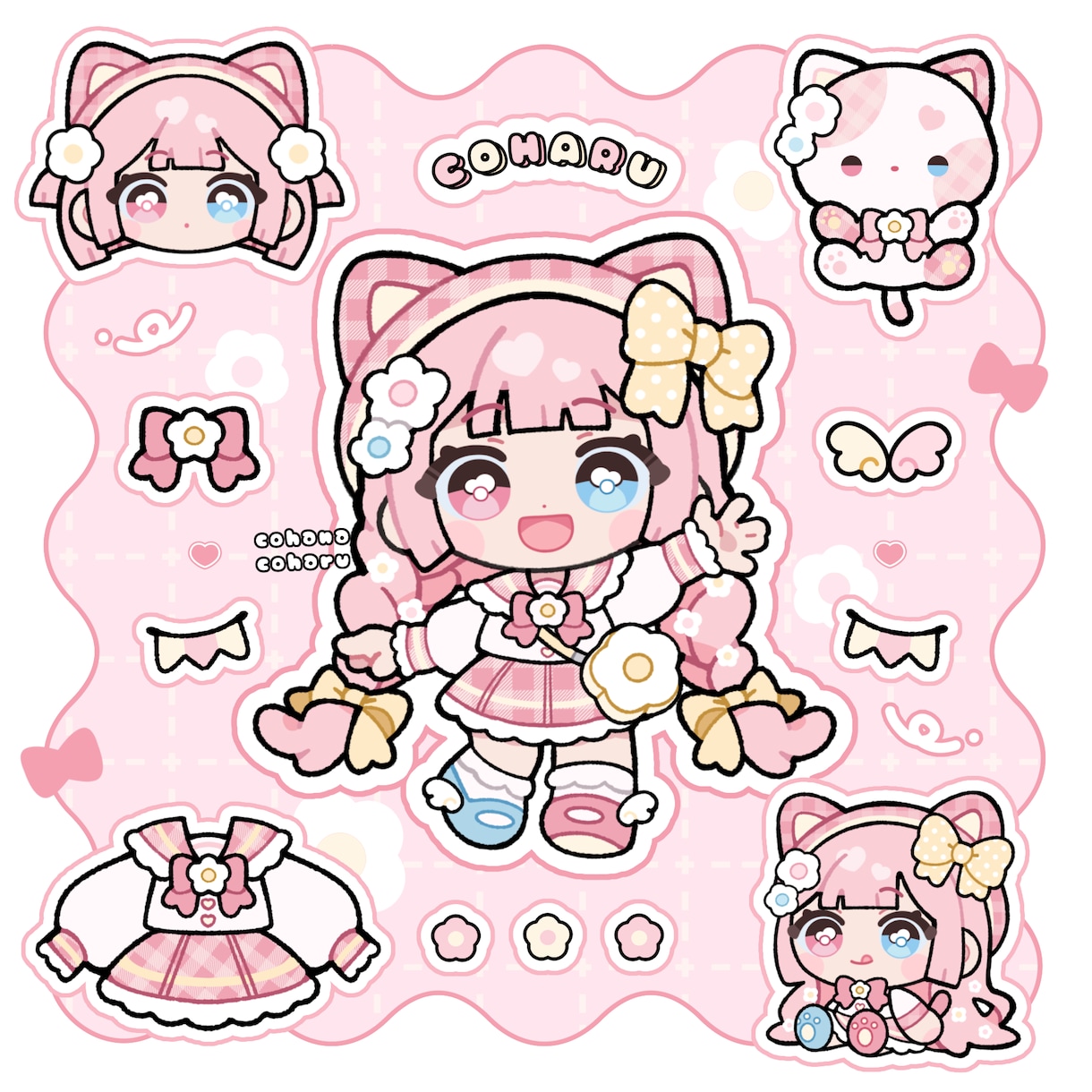 もちもち！シール風／ちびキャラ／SDを描きます 動画や配信、グッズ映え◎シール紙やネップリにもおすすめ！ イメージ1