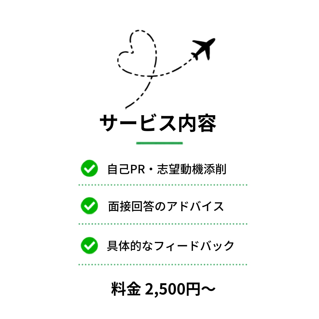 現役CA8年目が面接・ES添削します 新卒・既卒・転職まで丁寧にサポート イメージ3