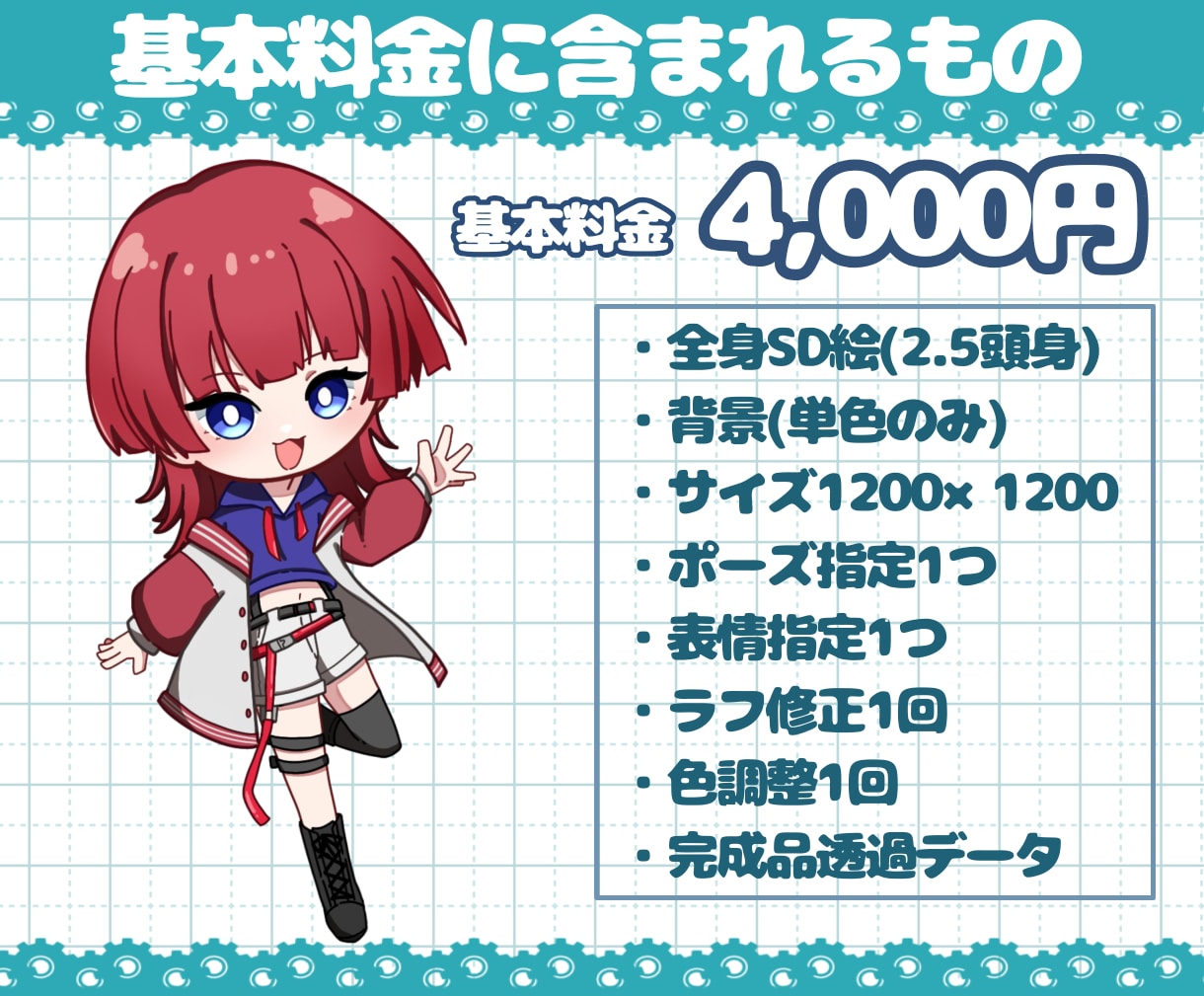 全身SD(ミニキャラ)イラスト描きます アイコン、配信、動画に使える2.5頭身SDイラストを描きます イメージ2