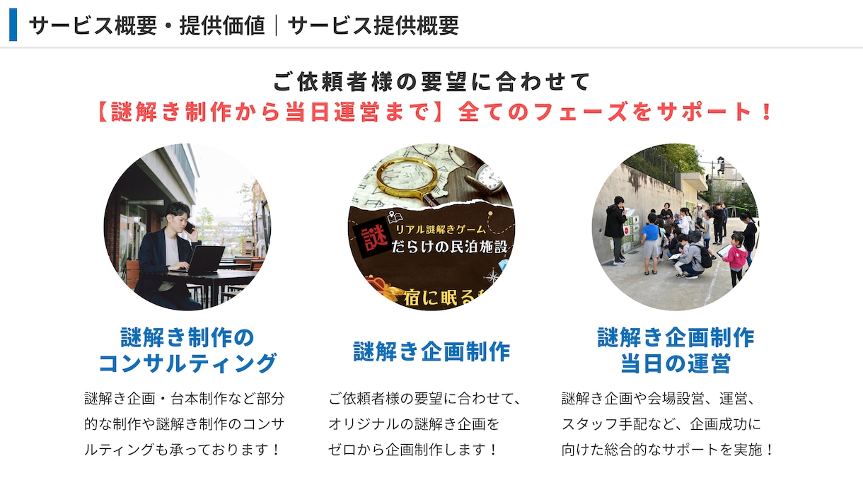 完全オーダーメイド謎解き・脱出ゲームを企画します 【累計150件超】教育・PR・社内行事・商業施設まで幅広く イメージ3