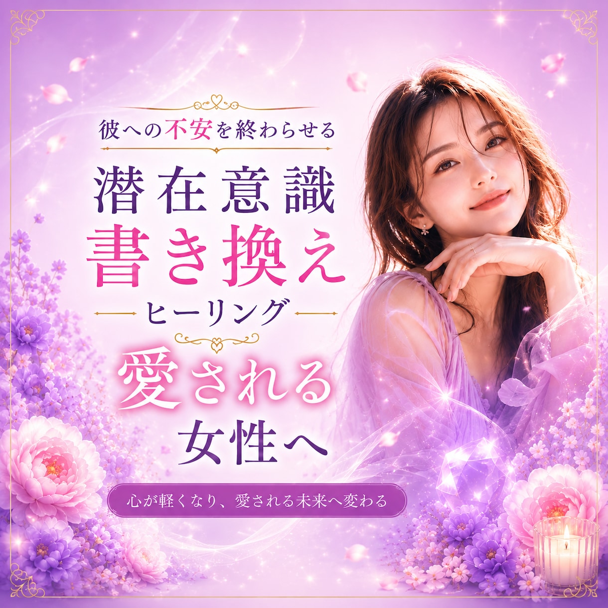 彼への不安を癒し、愛され女性へ潜在意識書き換えます 不安・執着・恋愛の苦しさを潜在意識レベルから癒します イメージ1
