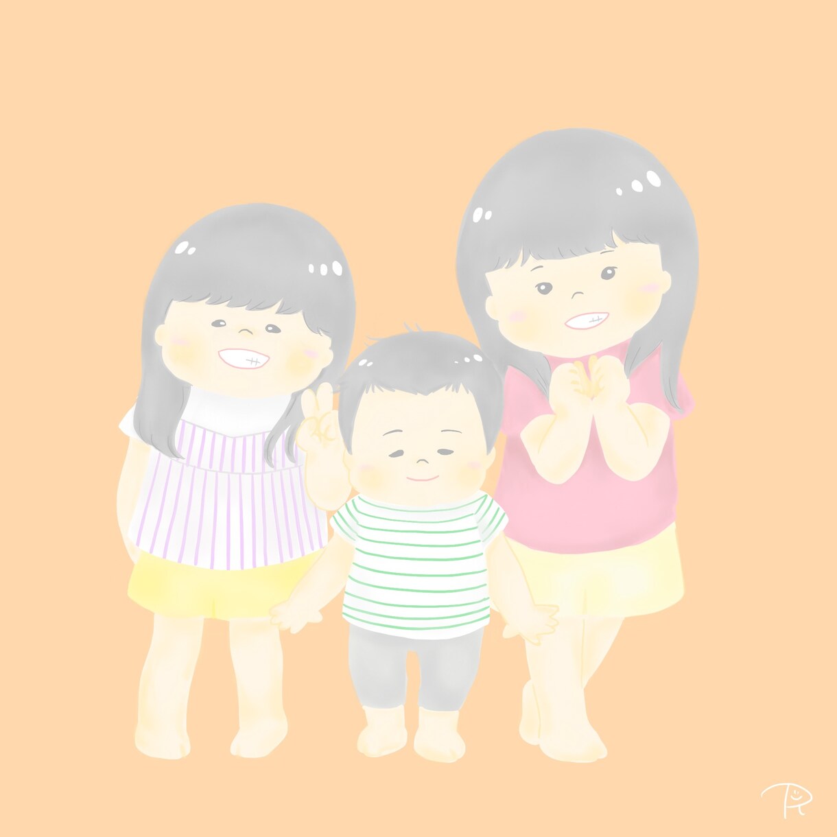 パステルカラーの優しい似顔絵アイコンをお描きします 主線なしイラストでふんわりやわらかい似顔絵で仕上げます☆ イメージ4