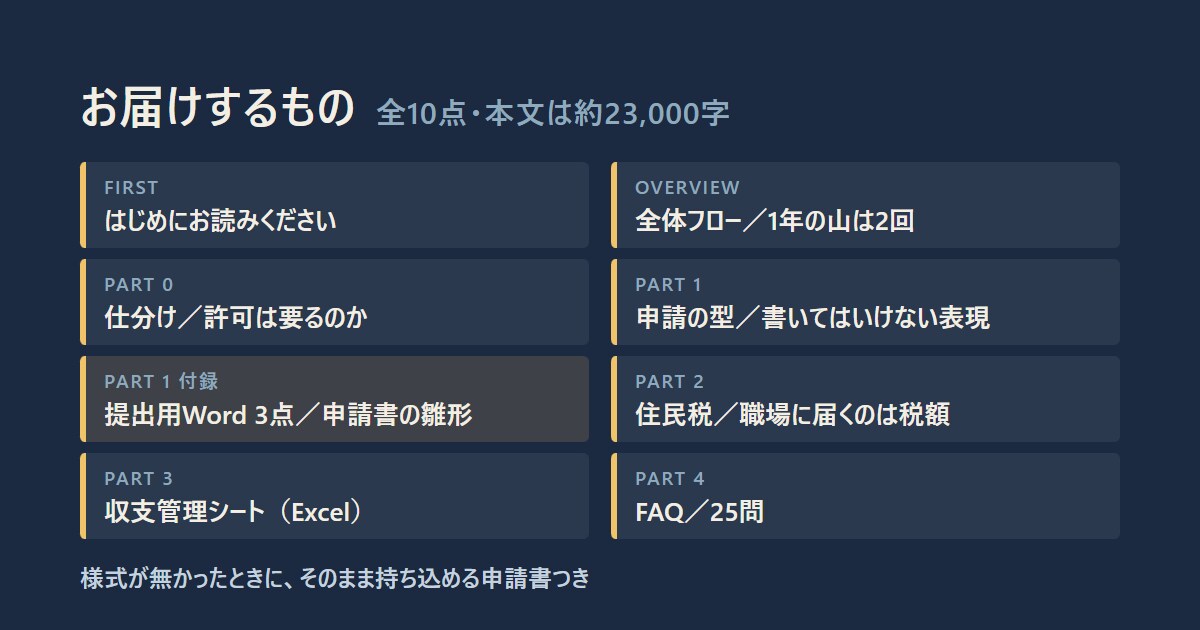 公務員の副業許可と住民税の全手順をお渡しします 検索して出てこないのは、書ける人が書かないからです イメージ2