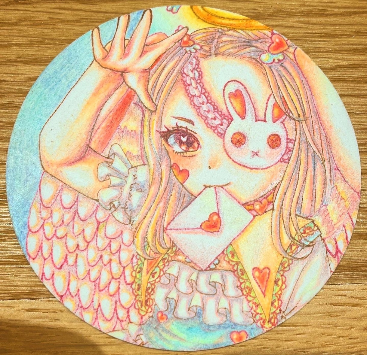丸型の紙コースターやミニ色紙に可愛い女の子描きます あなただけの可愛い、カラフルなイラストを作成します イメージ3