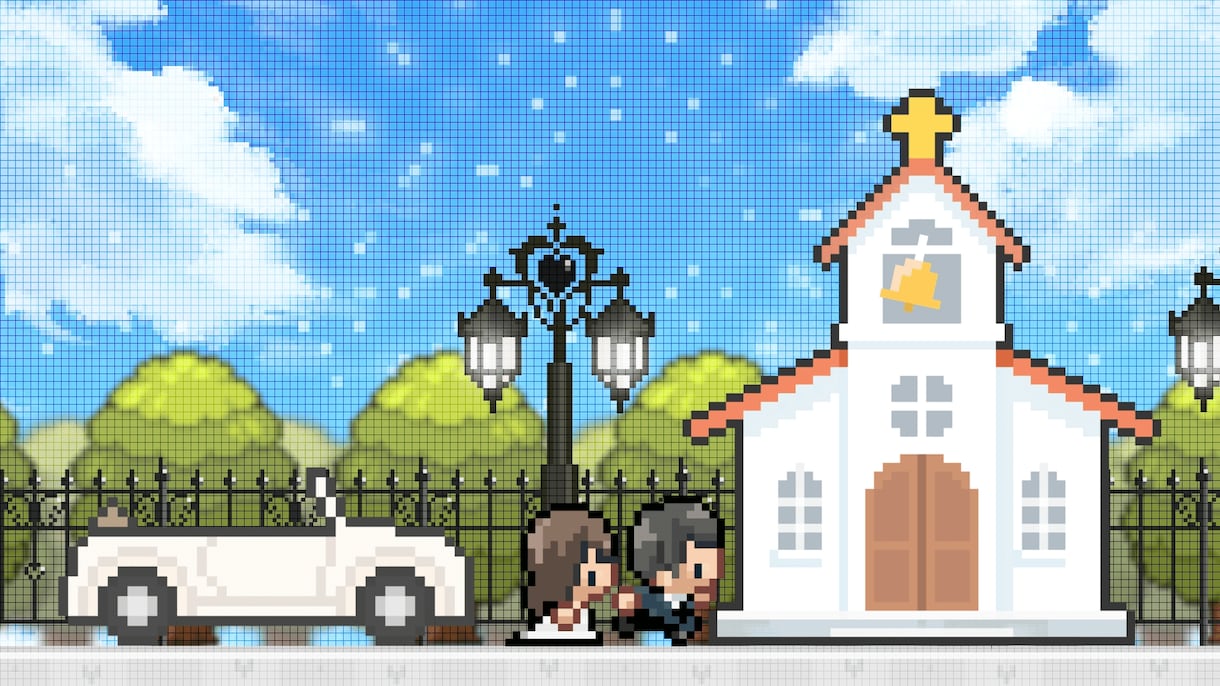 結婚式ゲーム風プロフィールムービー【A】作ります 可愛いドット絵と一緒にお二人のストーリーを上映♪ イメージ9