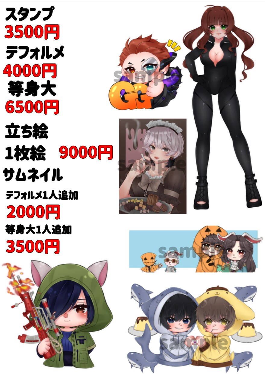 商用ok!!可愛いイラストを描きます デフォルメ、等身大などを描きます！お気軽にご相談してください イメージ1