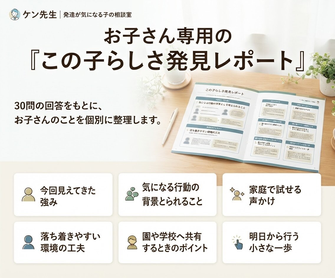 子どもの「できない」より「らしさ」を見つけます 30の質問からお子さんの「好き・得意・夢中」を発見！ イメージ4